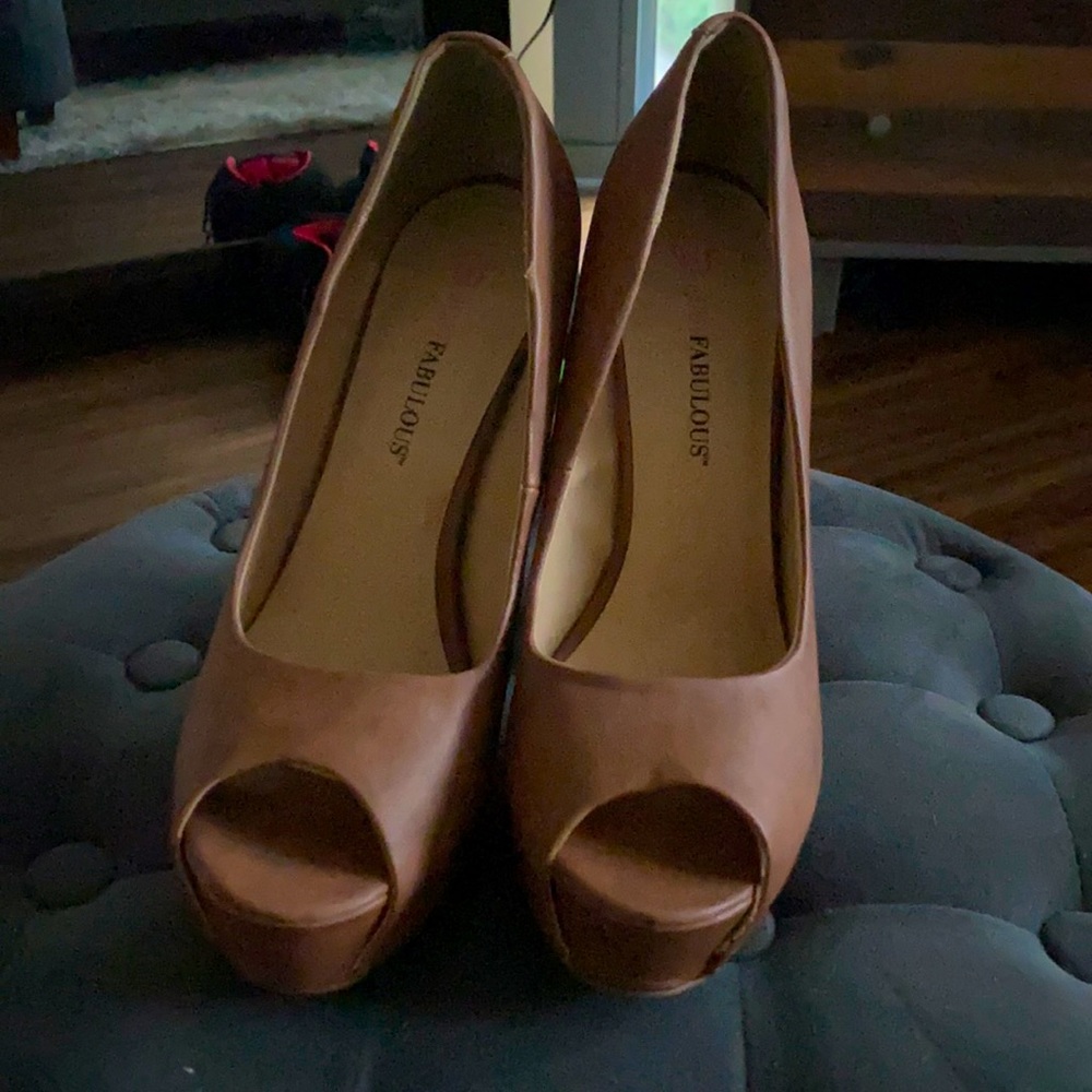 Just fab Charlene heels. Cognac